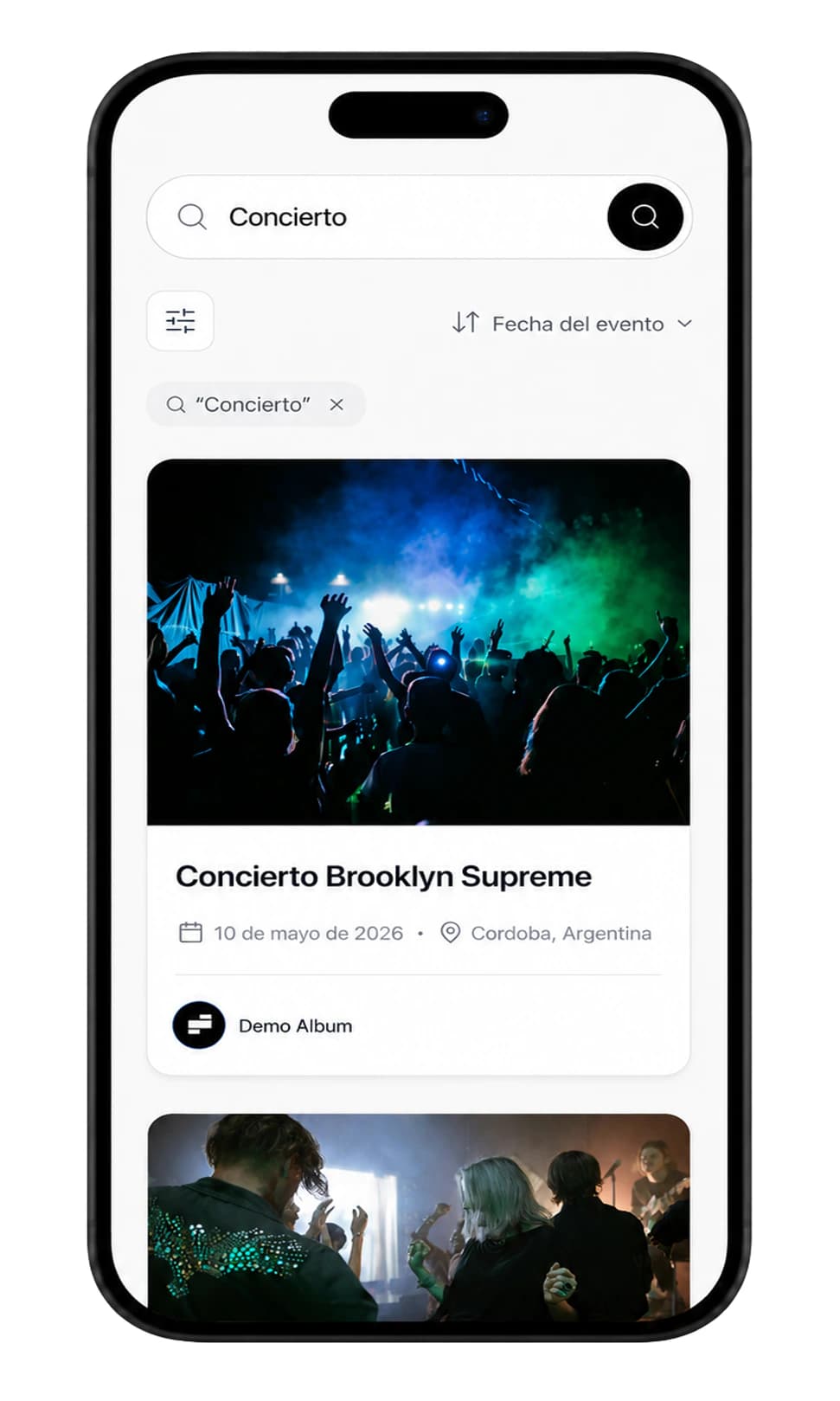 Buyer searches for a concert album on a phone
